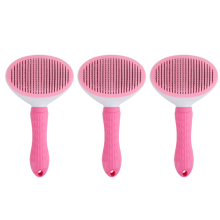 Self Cleaning Pet Hair Removal Comb Cat Brush Grooming Pink