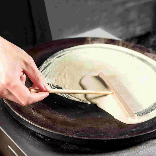 Pancake Spreader Scraper Wooden Utensil Pan Set Baking Cooking Spatula Tool Rake 2