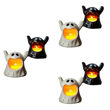6PCS Halloween Ghost Decor Battery Operated LED Candles Flameless for Room Table