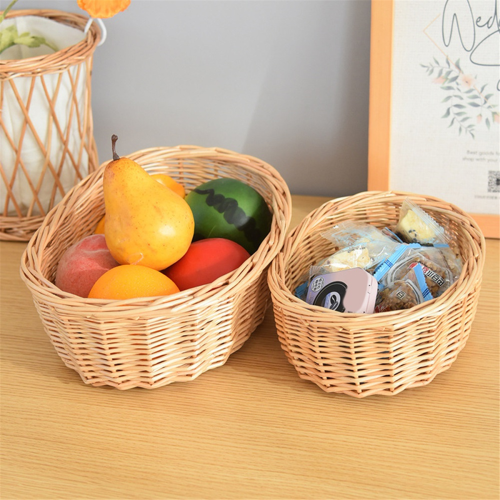Fruit Tray Picnic Storage Basket Bread Desktop Snack L 1