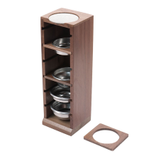 Porte-filtre à café expresso - Noyer noir, support de rangement pour bol à poudre, support pour panier à poignée B
