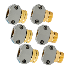 Gartenschlauch-Reparaturset, 3 Sets End-Mender-Set aus Aluminiumlegierung, passend für 5/8-Zoll- und 3/4-Zoll-Anschlüsse