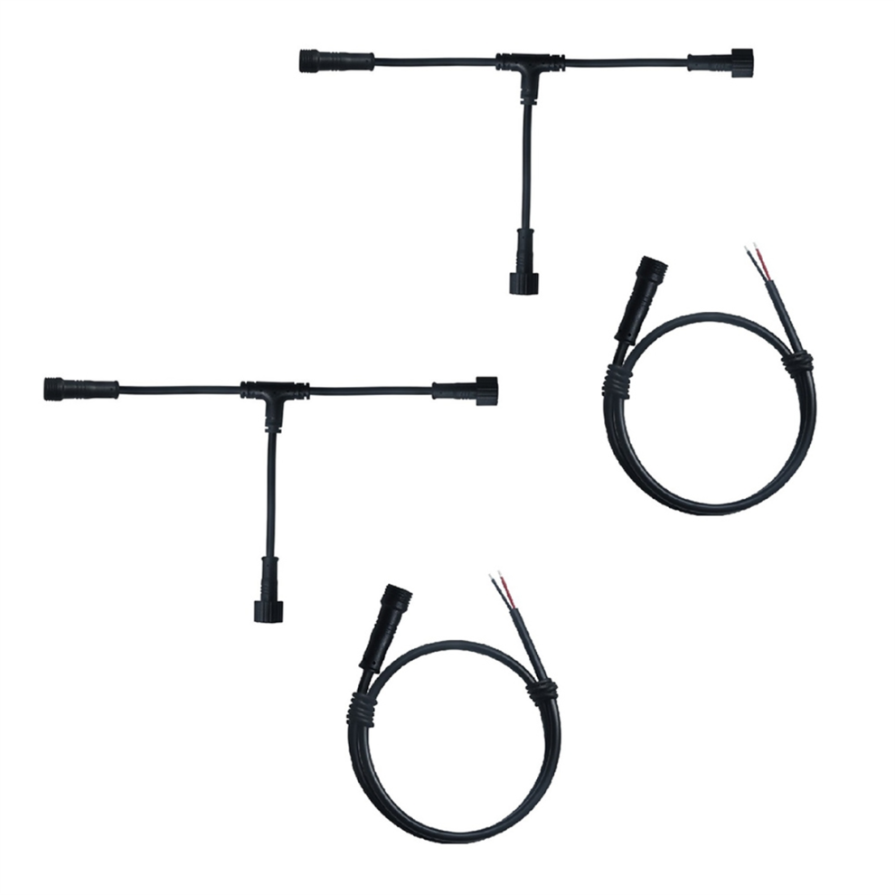 Photos - Electrical Wire & Cable Shaped Tee 2P Series Waterproof Wire Single-Ended Extension Line Three-Way  Connector Black Cable(M-M-F)