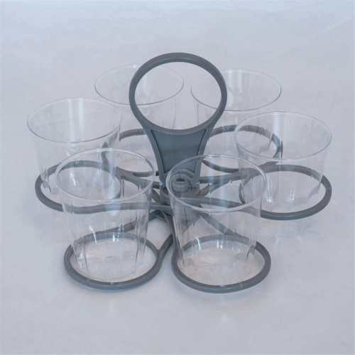 2pcs Foldable Rotating Portable Glass Coffee Cup Plastic Holder 6 Sticks Lifter. 2