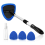Car Windshield Cleaning Tools, Reusable and Washable Microfiber Pad Retractable Handle Glass Wiper Kit, Blue 1