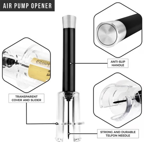 Wine Bottle Opener Set - Air Pump Cork Remover, One-Touch Quick Open, Gift Box 1
