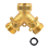 Messing-Gartenschlauchverteiler (2-Wege), solides Y, 2 Ventile 1