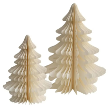 Mini sapin de Noël 3D en papier, décoration photo, accessoires pour le Nouvel An, décoration d'intérieur, blanc