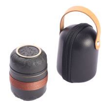 Set da tè portatile in ceramica nera per viaggi e uso domestico, tazze da ufficio, contenitore per caffè in ceramica con borsa A