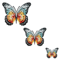 Decorazione da parete per esterni a forma di farfalla in metallo, pendente in ferro battuto, recinzione decorativa per interni e giardini