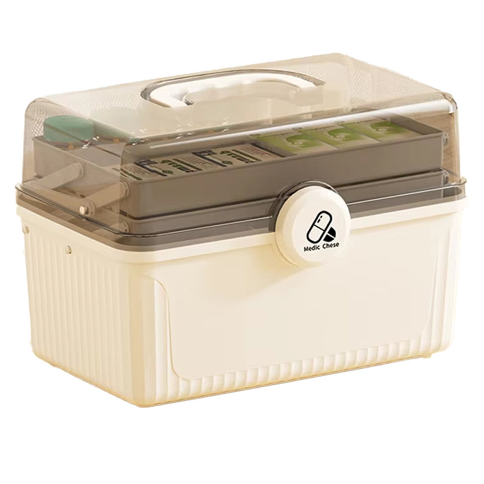 Exogio Portable Multi-Layer Medicine Organizer Box Large Capacity Kit Storage With Classification Compartments A