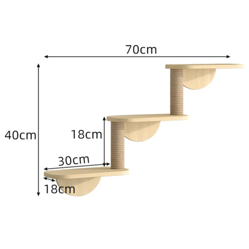 Cat Hammock Climbing Frame, Ladder Small Solid Wood Frame,Three-Layer 2