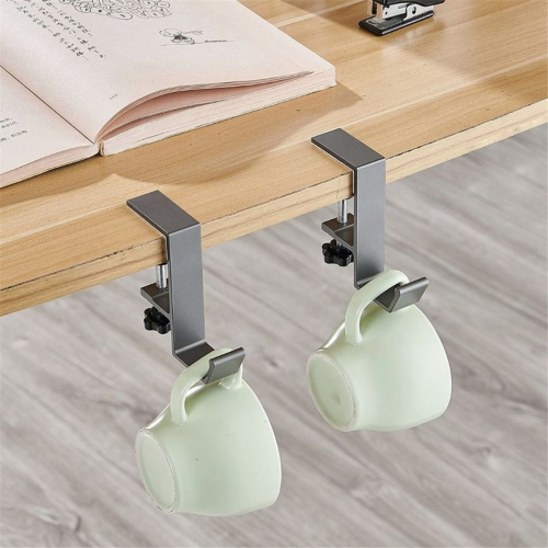 Non-Punched Bag Hook Desk Side Hanging Tool Removable and Movable Handbag Stand White 2