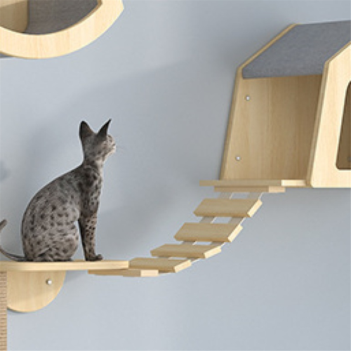 Cat Hammock Climbing Frame Wall Ladder, Connector, Small Solid Wood 2