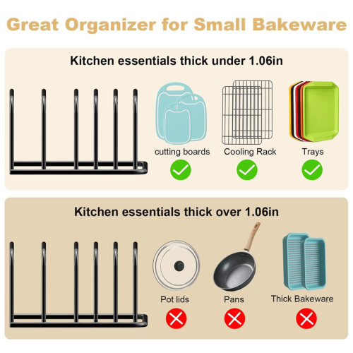 Cutting Board Organizer, 1-Pack, Holder Rack Baking Cookie Pan Sheets Cooling 2