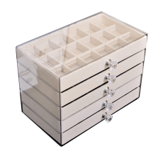 Acryl-Schmuck-Organizer mit 3 Schubladen, stapelbar, zur Aufbewahrung von Ohrringen, Halsketten und Armbändern, Box, Halter