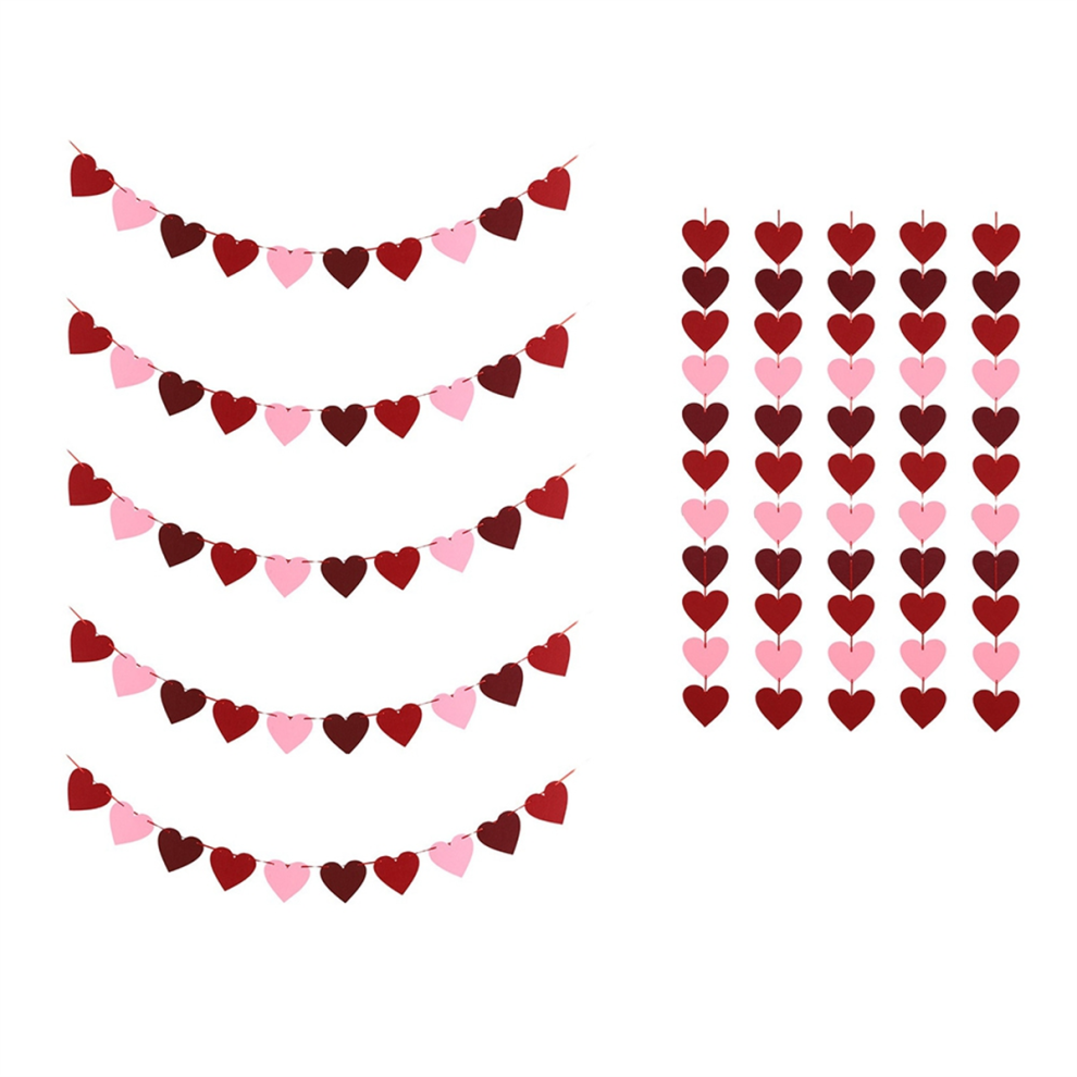Heart-Shaped Valentine's Day Decorations Flags Love Decoration And Ribbons Exogio