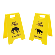2Pcs Hund Katze Erbrechen Vorsicht Zeichen Kunststoff Outdoor Garten Hof Rasen Pet Warnung Badezimmer Dekoration