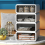 Stackable Plastic Organizer Box for Desktop, Makeup, Jewelry, Office Storage - Large Dustproof Container with Drawers 2