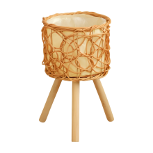 Balcony Floor-Standing Plant Baskets Woven Flower Pots Living Room Decorative Stands Indoor Storage Racks 30cm