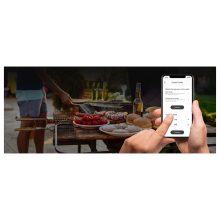 Kabelloses Fleischthermometer, Bluetooth, wasserdichte Sonden, wiederaufladbar, mit LCD-Bildschirm und Booster für Echtzeitüberwachung