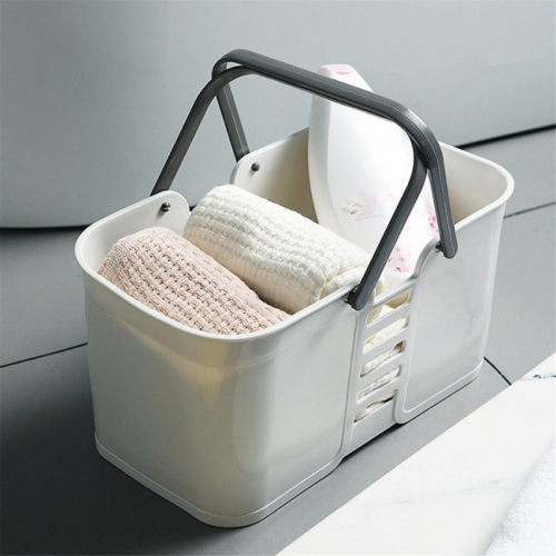 Shower Basket Tote Plastic Storage with Handles Pool Beach White 1