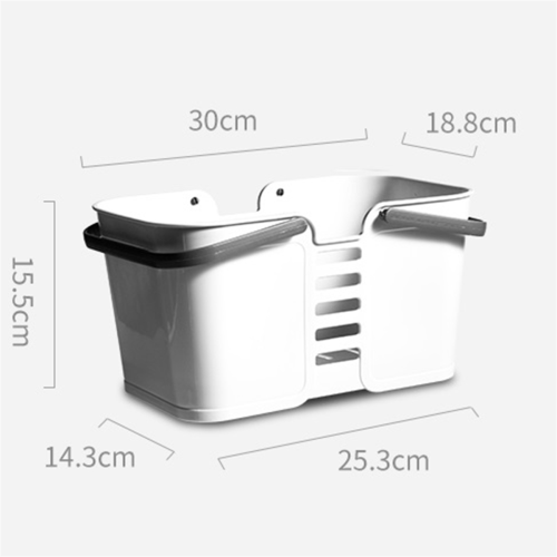 Shower Basket Tote Plastic Storage with Handles Pool Beach White 2