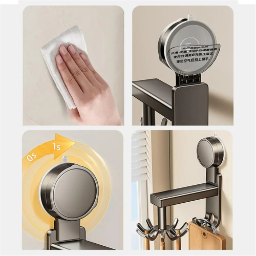 Kitchen Wall Organizer Multi-Purpose Non-Punch Rotary Hook Space Saving Hanger Utensils Tool Holder 1