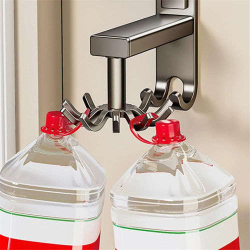 Kitchen Wall Organizer Multi-Purpose Non-Punch Rotary Hook Space Saving Hanger Utensils Tool Holder 2
