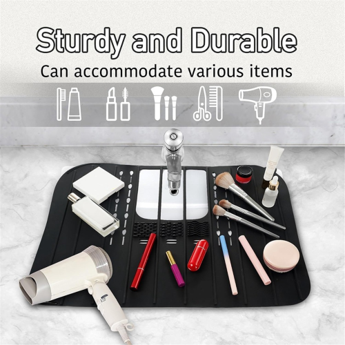 Foldable Sink Cover Mat Space Saving Bathroom Organizer Makeup Brush Cleaning B 2