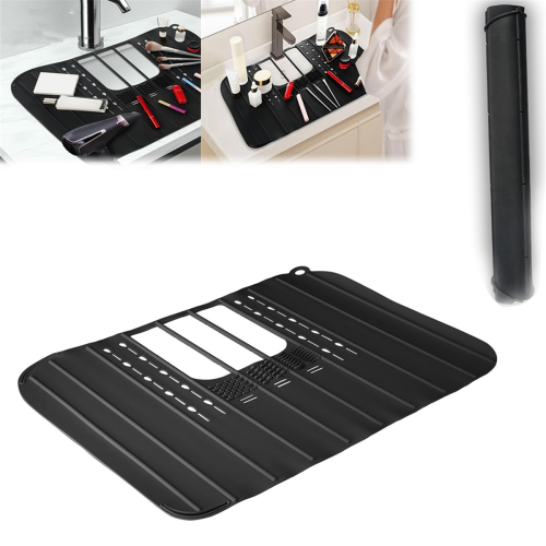 Foldable Sink Cover Mat Space Saving Bathroom Organizer Makeup Brush Cleaning A 1