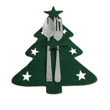 100PCS Organizer Tisch Dekor Messer und Gabel Halter Besteck Tasche ChristmasElk Weihnachten Baum Tasche B