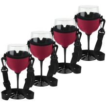 Lot de 4 sangles de support de verre à vin portables, support de cou pour outils de cocktail d'anniversaire B
