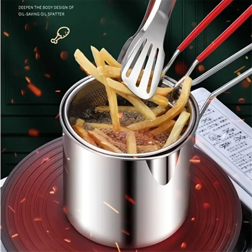Deep Fryer with Frying Basket Multi-Function Small Pot for Kitchen Use Fried Chicken Cooking Tools 2