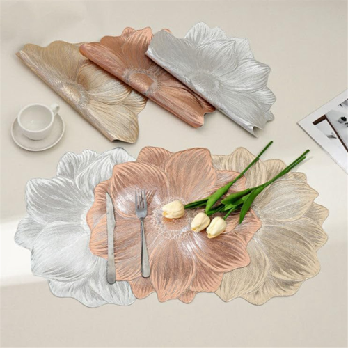 Lotus-Shaped Heat-Resistant Placemat for Dining Table, Elegant Table Decor, 3-Pack 1