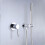 Set doccia con soffione per acqua calda e fredda a parete, colore argento 9