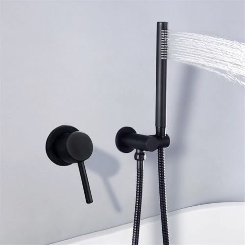 Set doccia con soffione per acqua calda e fredda a parete, colore argento 1