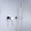 Set doccia con soffione per acqua calda e fredda a parete, colore argento 7