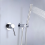 Set doccia con soffione per acqua calda e fredda a parete, colore argento 3