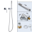 Set doccia con soffione per acqua calda e fredda a parete, colore argento 6