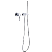 Set doccia con soffione per acqua calda e fredda a parete, colore argento