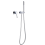 Set doccia con soffione per acqua calda e fredda a parete, colore argento 1