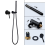 Set doccia con soffione per acqua calda e fredda a parete, colore argento 5