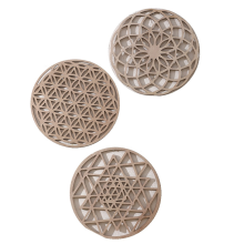 Bohemian Round Hollow Wood Decals European Wooden Background Wall Decoration Home Art Pendants