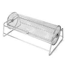 Cestello per barbecue in acciaio inox, girarrosto, gabbia a rete rotante per arrostire, accessorio per barbecue, cottura uniforme