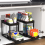 Organizer Rack, Sliding Cabinet Basket Drawer, Multi-Purpose Storage for Kitchen, Bathroom - Black 5