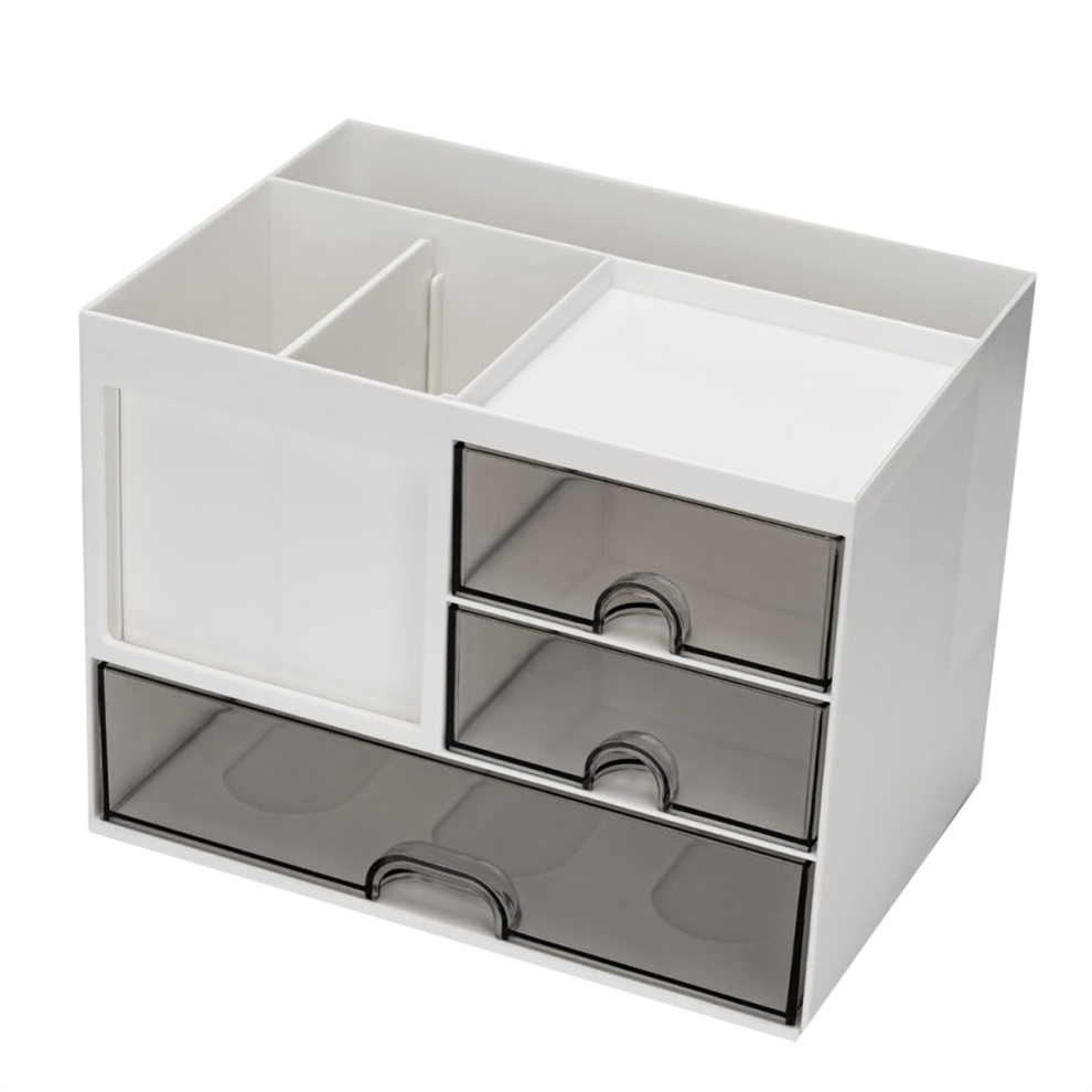 Exogio Desk Organizer With 3 Drawer,Multi-Functional Pencil Pen Holder For Desk,Desk Organizers And Storage 8 Compartments