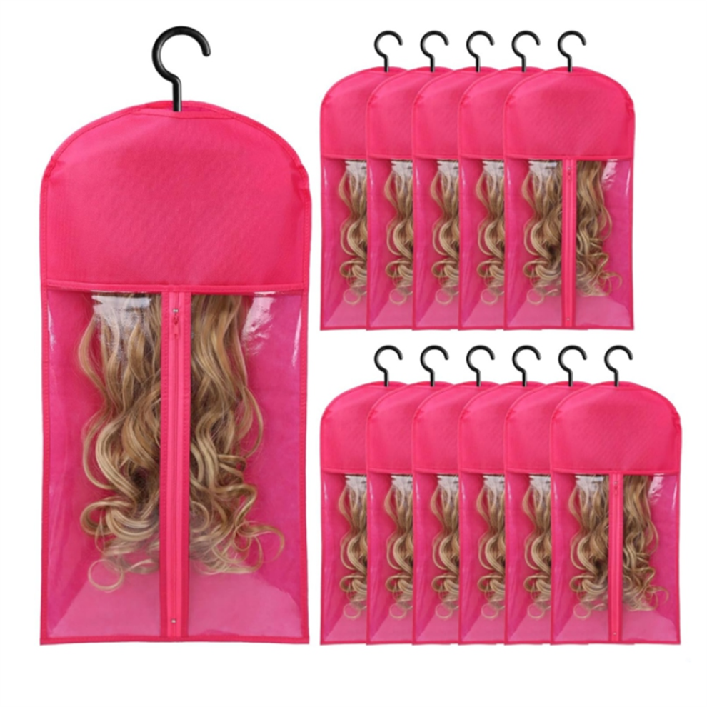 Exogio Unisex 12Pcs Wig Holder Storage Bags With Hanger Hair Extension For