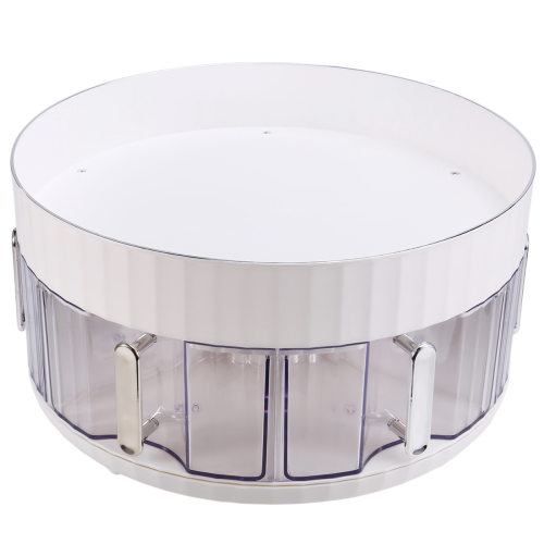 360 Rotating Spice Organizer Double Layer Tray Round Rack A 2