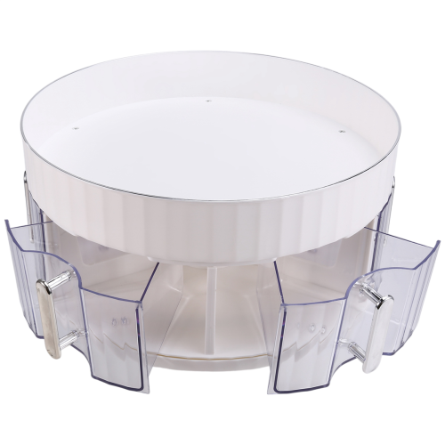 360 Rotating Spice Organizer Double Layer Tray Round Rack A 1